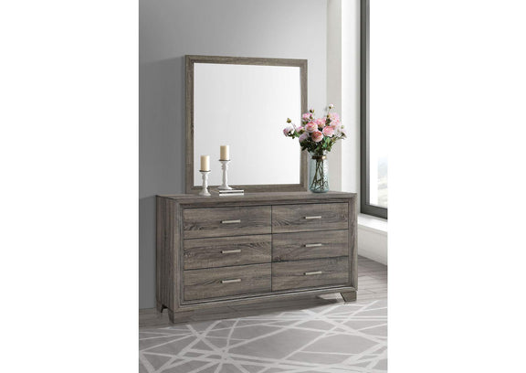 223343M Wright 6-drawer Dresser and Mirror Brown Oak