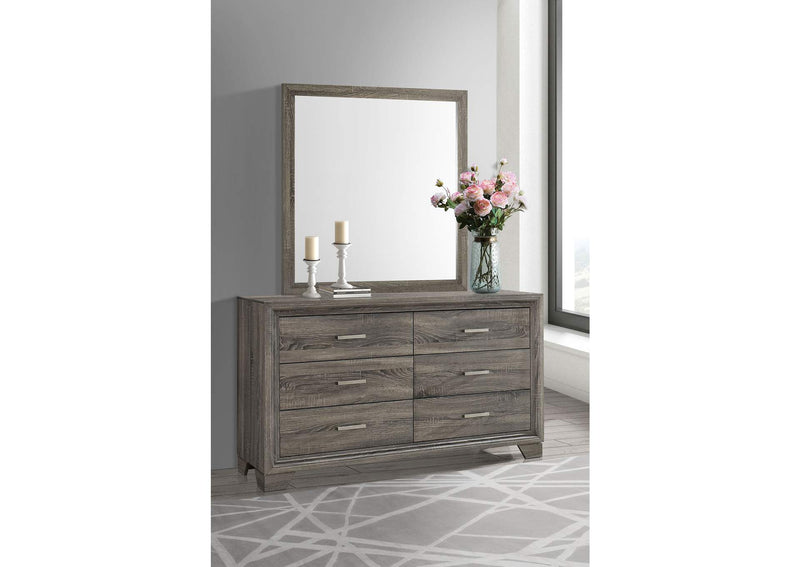223343M Wright 6-drawer Dresser and Mirror Brown Oak