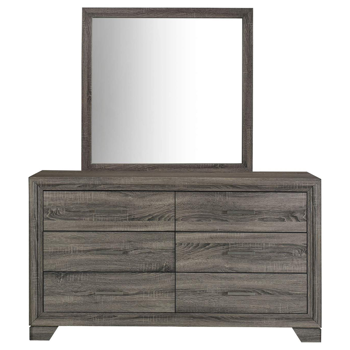 223343M Wright 6-drawer Dresser and Mirror Brown Oak