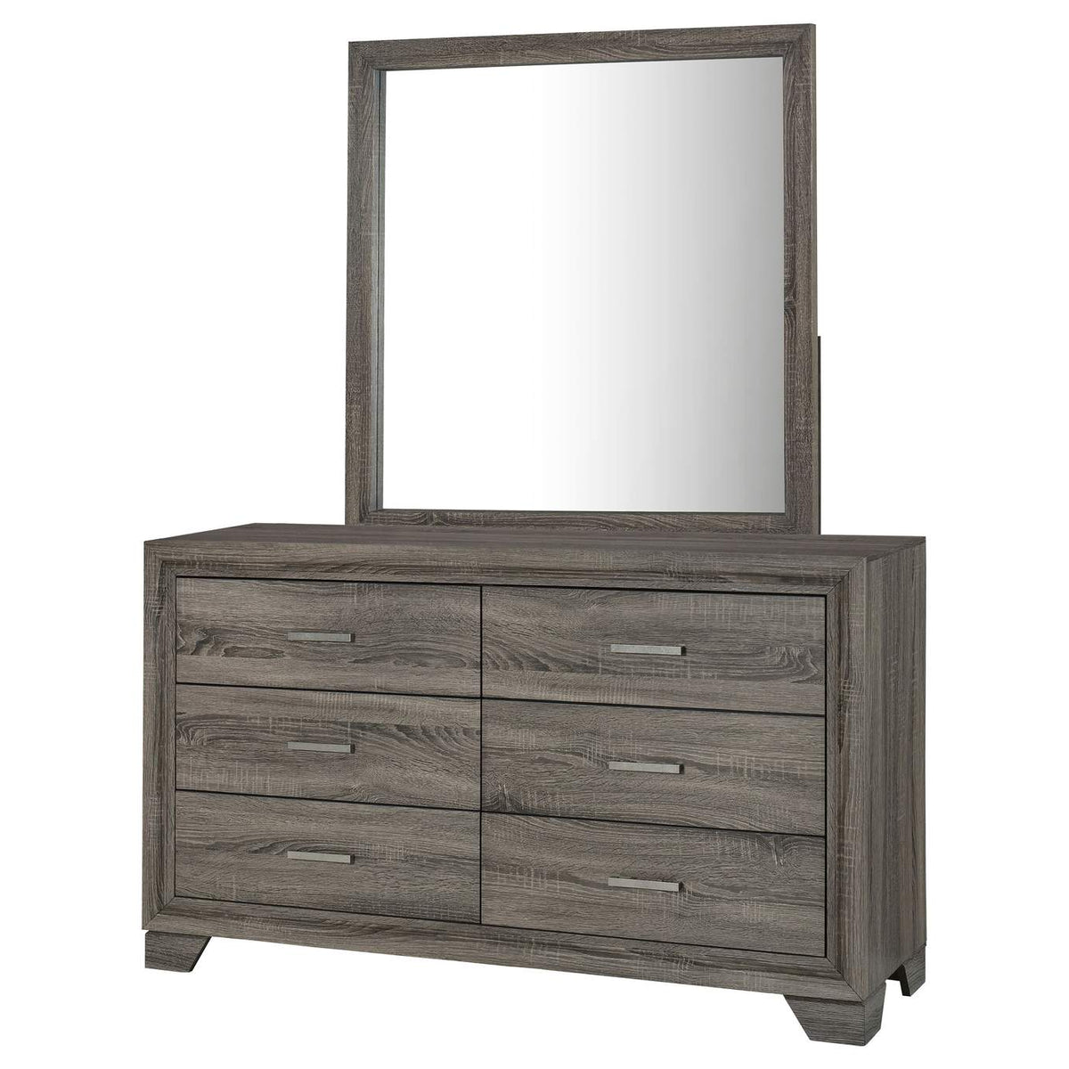 223343M Wright 6-drawer Dresser and Mirror Brown Oak