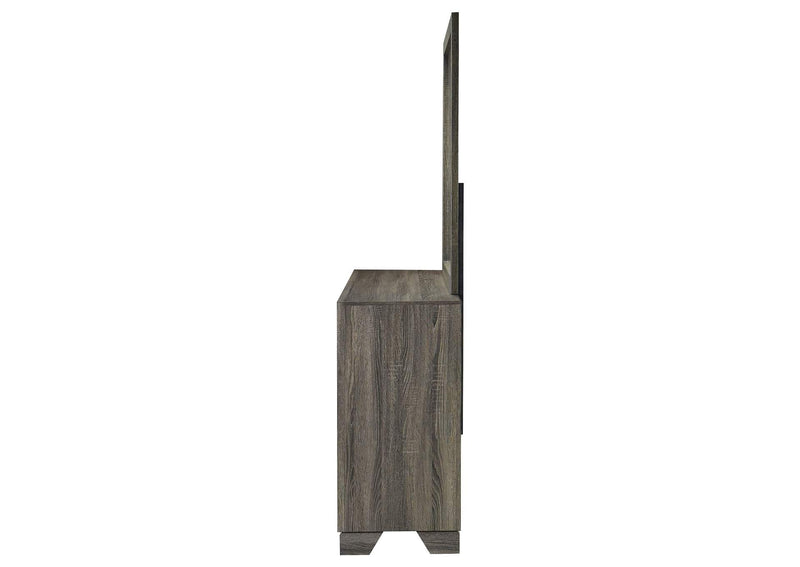 223343M Wright 6-drawer Dresser and Mirror Brown Oak