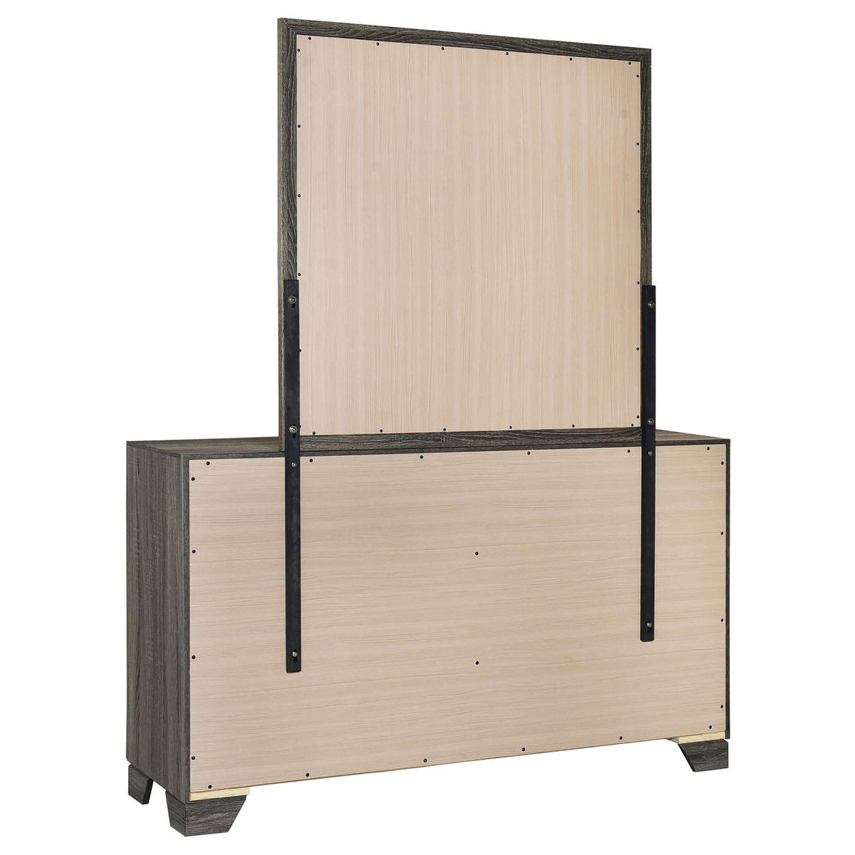 223343M Wright 6-drawer Dresser and Mirror Brown Oak