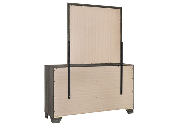 223343M Wright 6-drawer Dresser and Mirror Brown Oak