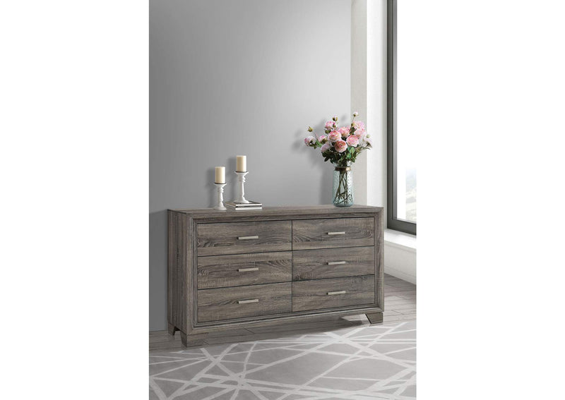 223343 Wright 6-drawer Dresser Cabinet Brown Oak