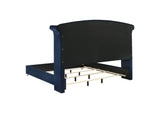 223371KE Melody Upholstered Eastern King Wingback Bed Pacific Blue