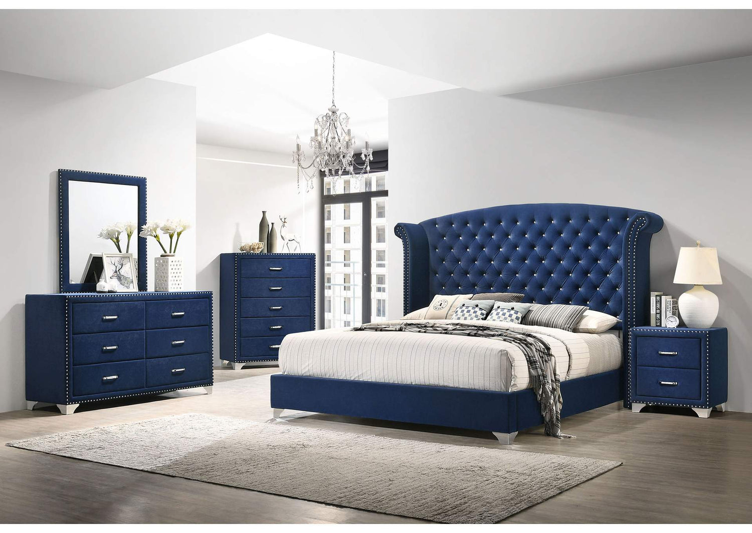 Melody 5-piece Queen Bedroom Set Pacific Blue