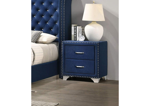 223372 Melody Upholstered 2-drawer Nightstand Pacific Blue