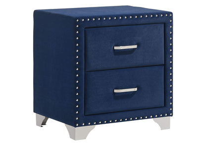 223372 Melody Upholstered 2-drawer Nightstand Pacific Blue