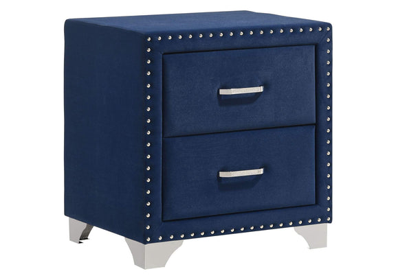 223372 Melody Upholstered 2-drawer Nightstand Pacific Blue