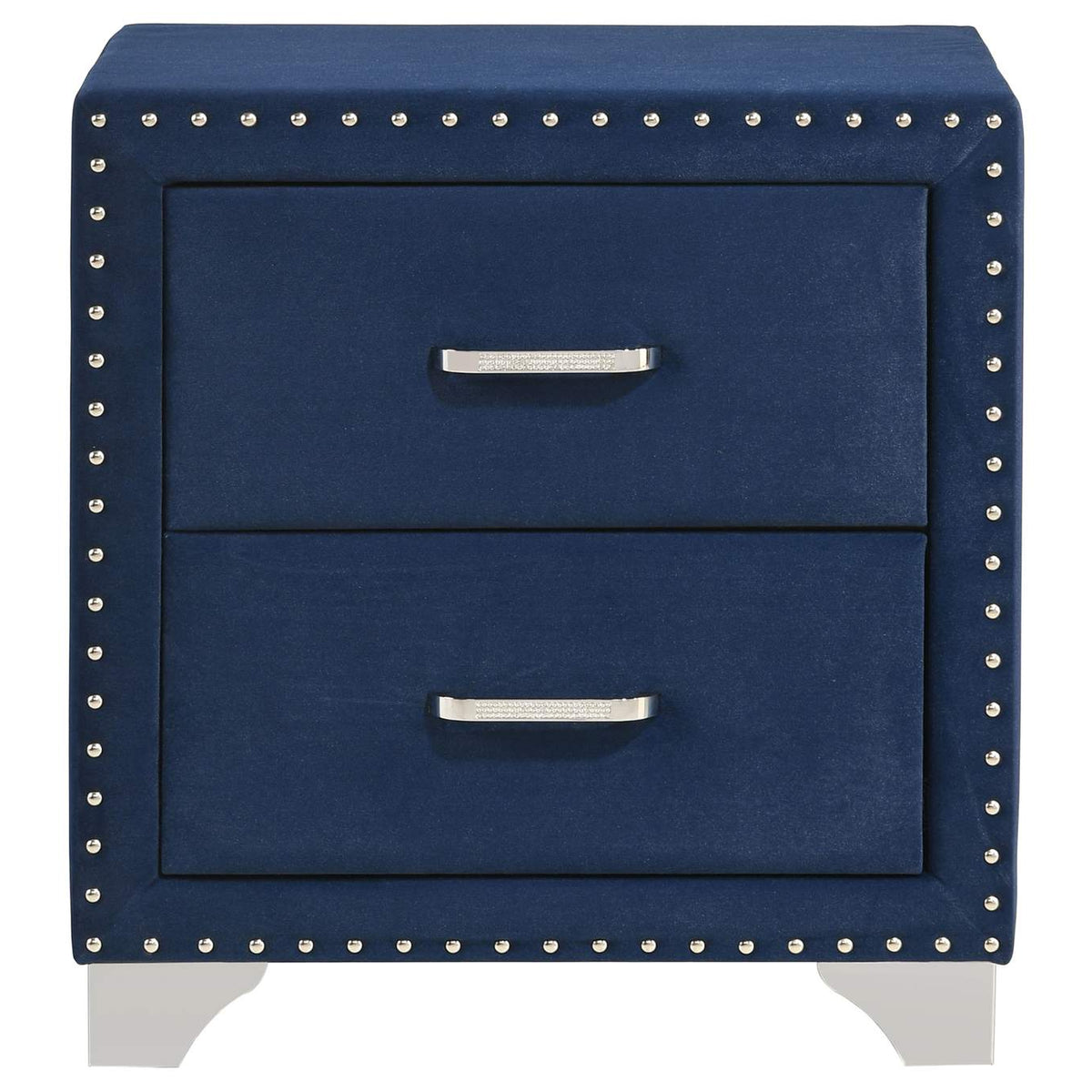 223372 Melody Upholstered 2-drawer Nightstand Pacific Blue