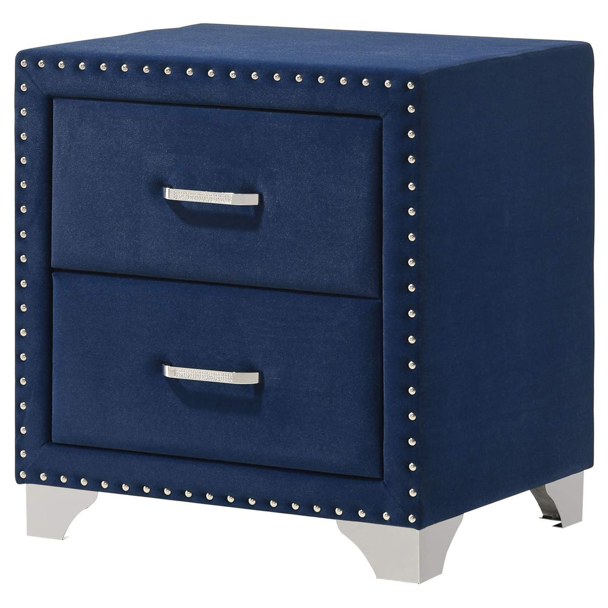 223372 Melody Upholstered 2-drawer Nightstand Pacific Blue