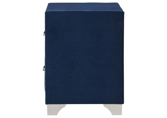 223372 Melody Upholstered 2-drawer Nightstand Pacific Blue