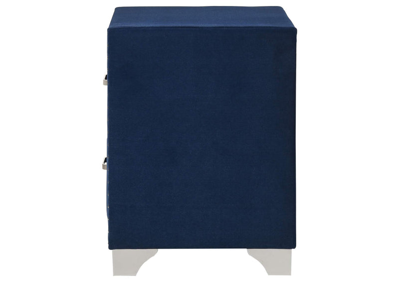 223372 Melody Upholstered 2-drawer Nightstand Pacific Blue