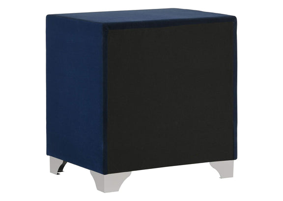 223372 Melody Upholstered 2-drawer Nightstand Pacific Blue
