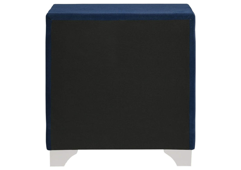 223372 Melody Upholstered 2-drawer Nightstand Pacific Blue