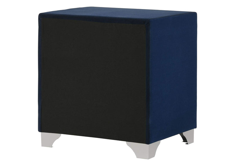 223372 Melody Upholstered 2-drawer Nightstand Pacific Blue