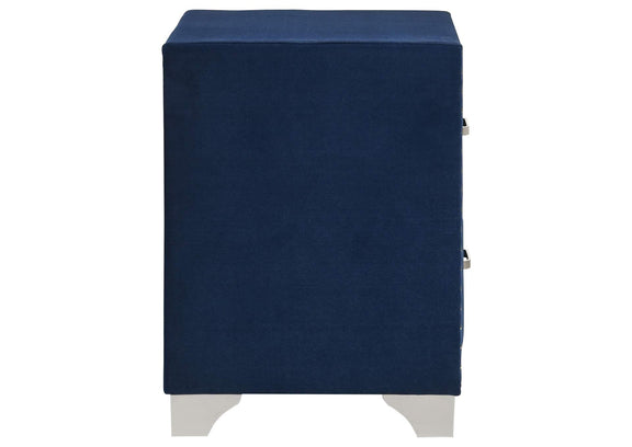 223372 Melody Upholstered 2-drawer Nightstand Pacific Blue