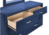 223373 Melody 6-drawer Upholstered Dresser Pacific Blue