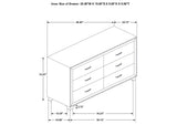 223373 Melody 6-drawer Upholstered Dresser Pacific Blue