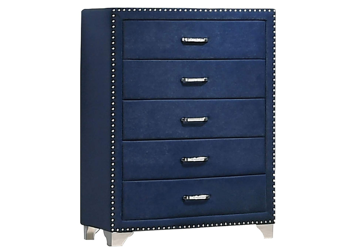 223375 Melody 5-drawer Bedroom Chest Pacific Blue