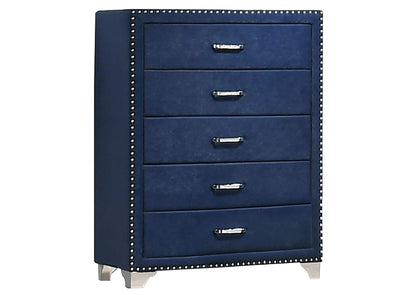 223375 Melody 5-drawer Bedroom Chest Pacific Blue