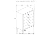 223375 Melody 5-drawer Bedroom Chest Pacific Blue
