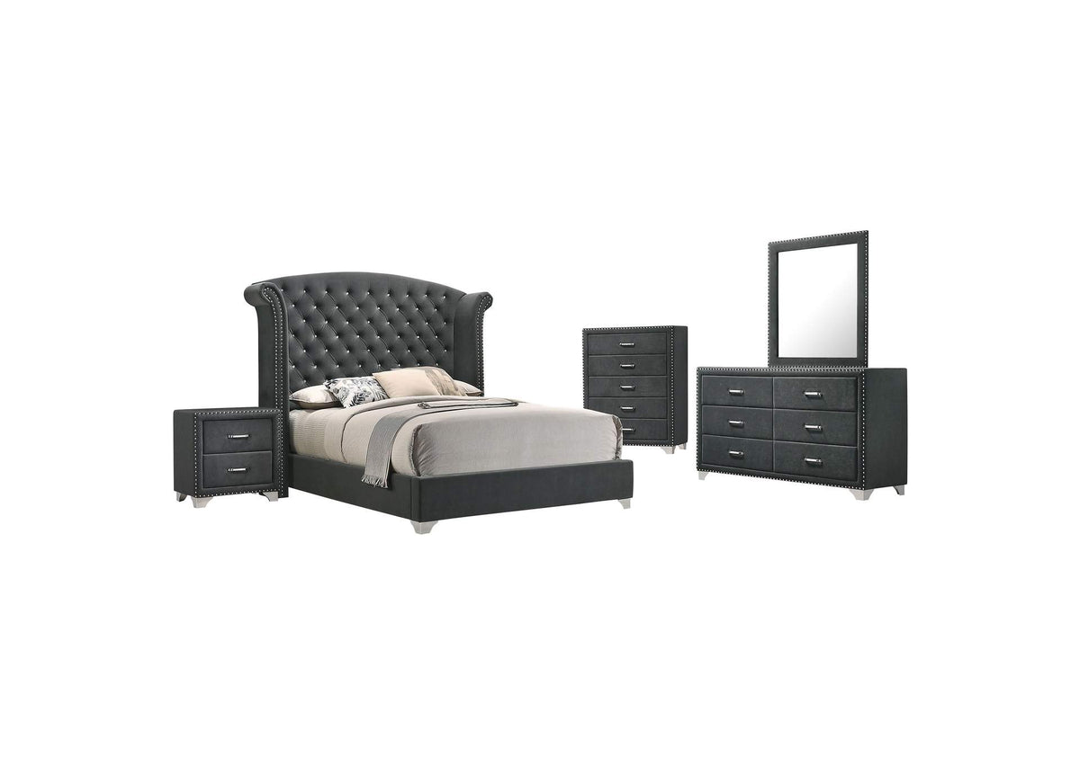 Melody 5-piece California King Bedroom Set Grey