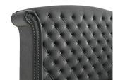 223381KW Melody Upholstered California King Wingback Bed Grey