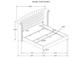 223381KW Melody Upholstered California King Wingback Bed Grey