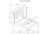 223381Q Melody Upholstered Queen Wingback Bed Grey