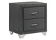 223382 Melody Upholstered 2-drawer Nightstand Grey