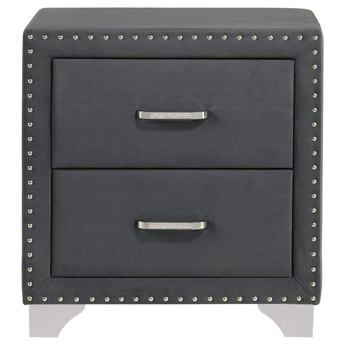 223382 Melody Upholstered 2-drawer Nightstand Grey