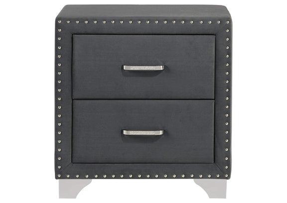 223382 Melody Upholstered 2-drawer Nightstand Grey
