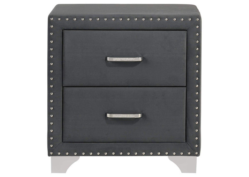 223382 Melody Upholstered 2-drawer Nightstand Grey