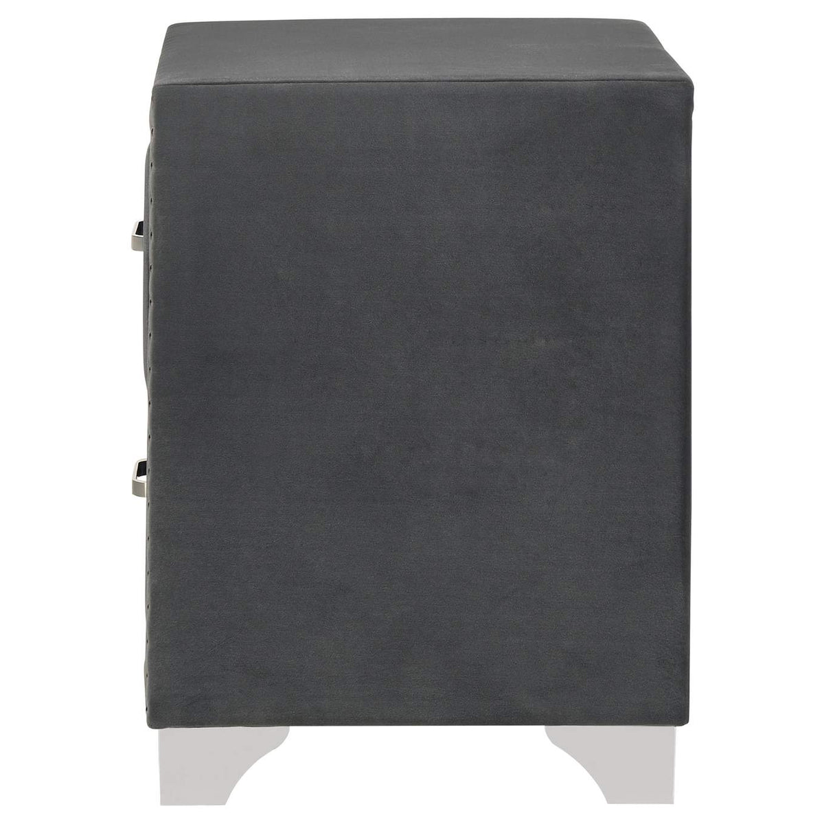 223382 Melody Upholstered 2-drawer Nightstand Grey