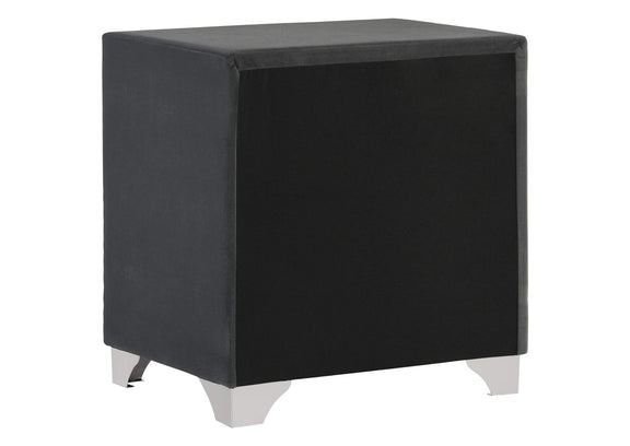 223382 Melody Upholstered 2-drawer Nightstand Grey