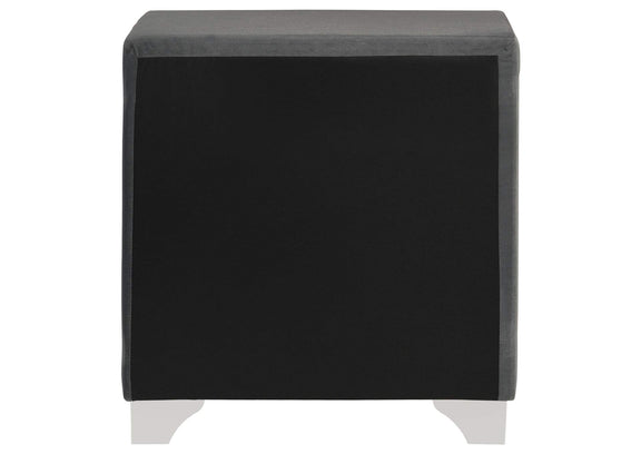 223382 Melody Upholstered 2-drawer Nightstand Grey