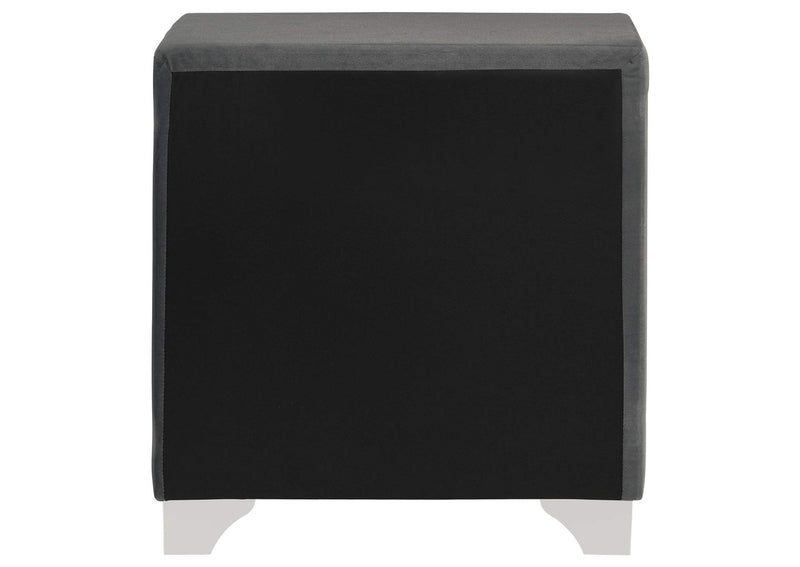223382 Melody Upholstered 2-drawer Nightstand Grey
