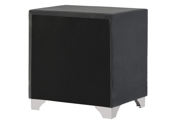 223382 Melody Upholstered 2-drawer Nightstand Grey