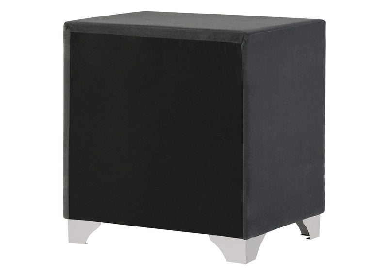 223382 Melody Upholstered 2-drawer Nightstand Grey