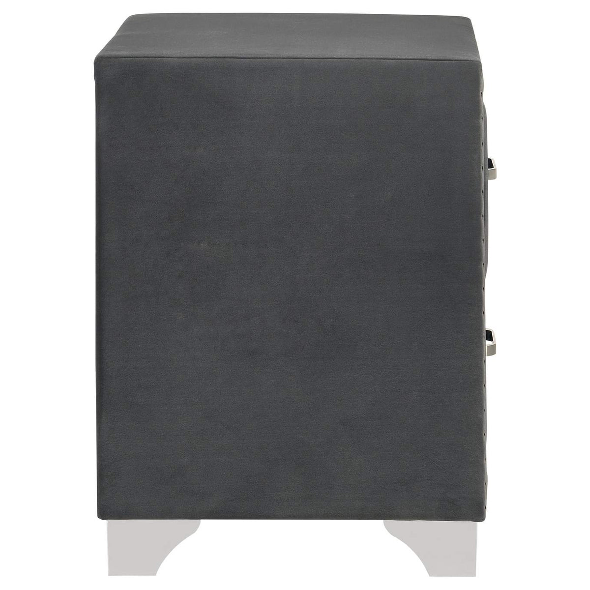 223382 Melody Upholstered 2-drawer Nightstand Grey