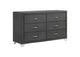 223383 Melody 6-drawer Upholstered Dresser Grey