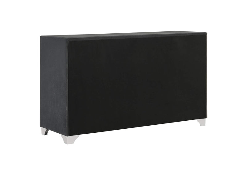 223383 Melody 6-drawer Upholstered Dresser Grey