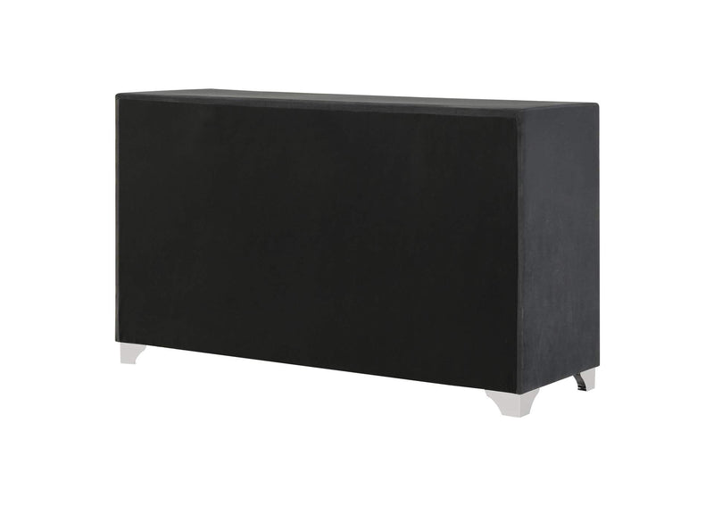 223383 Melody 6-drawer Upholstered Dresser Grey