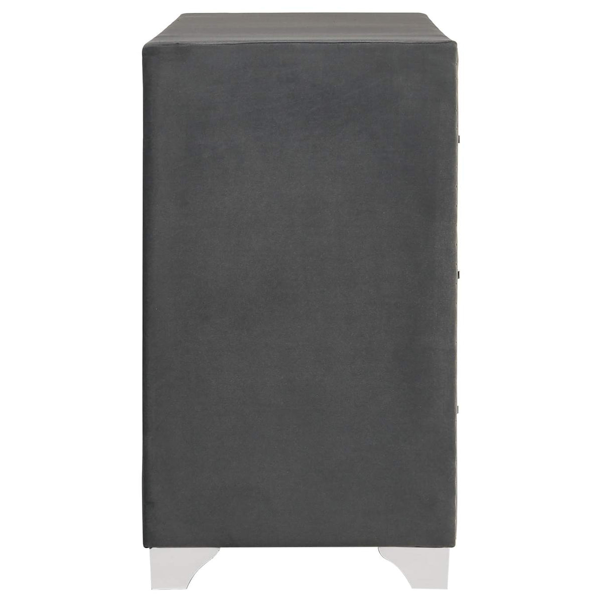 223383 Melody 6-drawer Upholstered Dresser Grey