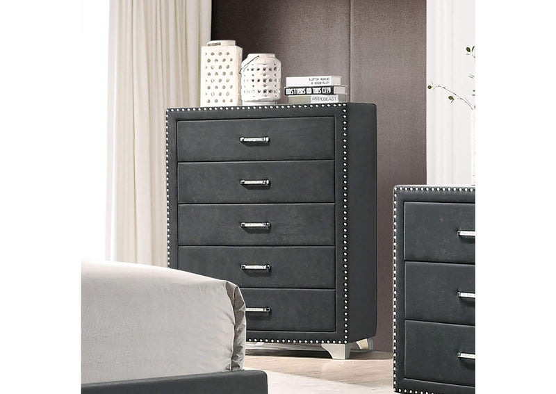 223385 Melody 5-drawer Bedroom Chest Grey