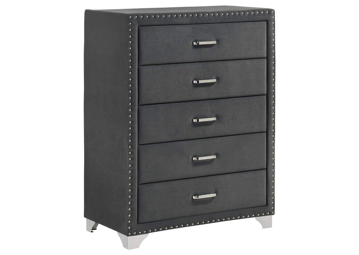 223385 Melody 5-drawer Bedroom Chest Grey