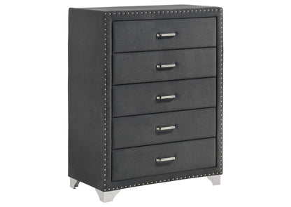 223385 Melody 5-drawer Bedroom Chest Grey