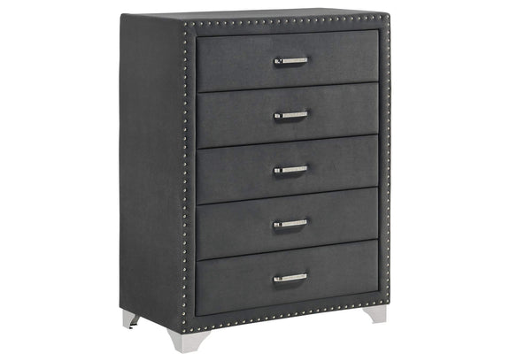 223385 Melody 5-drawer Bedroom Chest Grey
