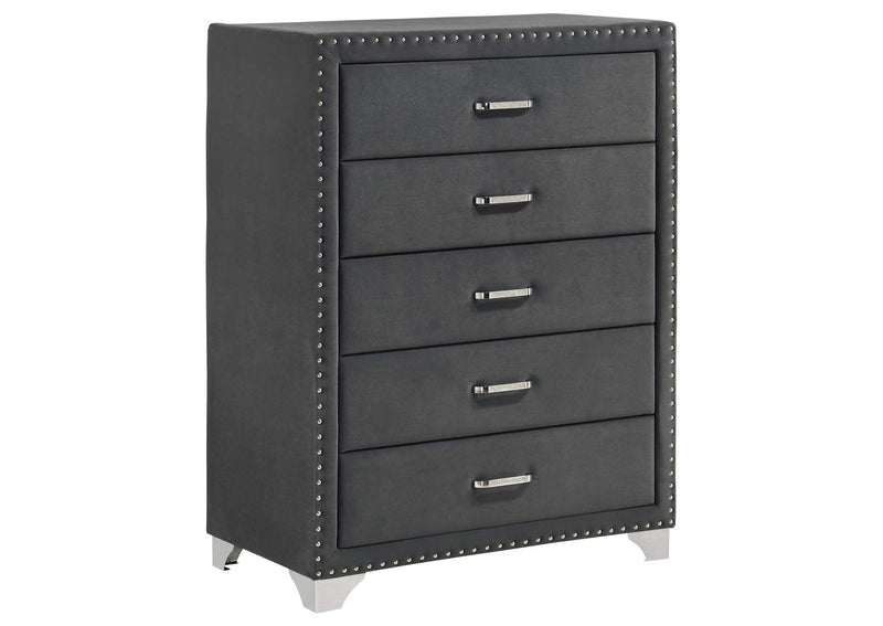 223385 Melody 5-drawer Bedroom Chest Grey